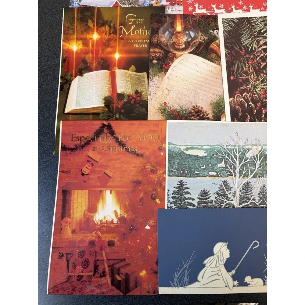 Vintage Christmas Cards Fronts ONLY Traditional Scrapbooking Decoupage Lot 50+